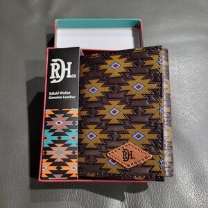 Red Dirt Hat Co Leather Trifold Wallet Southwest Aztec